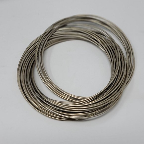 Intertwining multiple metal silver look bangle - Picture 6 of 6
